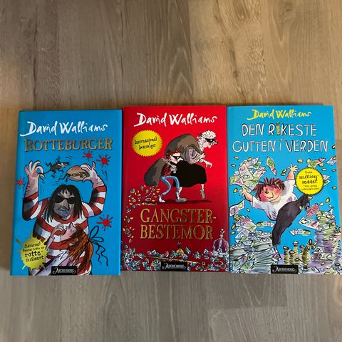 Tre barnebøker av David Walliams