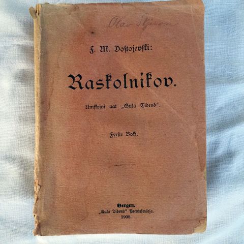 Nynorsk «Raskolnikov» fra 1908 selges