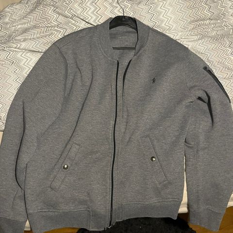 Pent brukt Ralph Lauren zip grå genser
