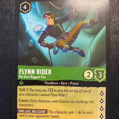 Flynn rider rare Disney Lorcana samlekort