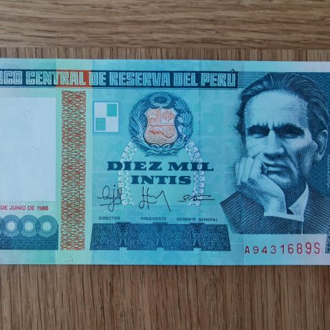 Peru 10 000 intis, 1988, UNC