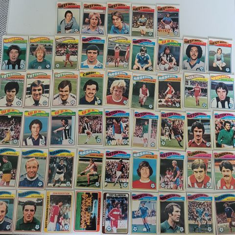 50 fotballkort fra 70-tallet