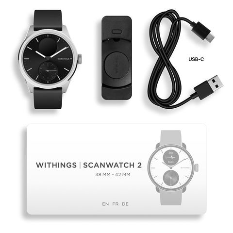 Withings ScanWatch 2 hybrid smartklokke 42mm (sort)