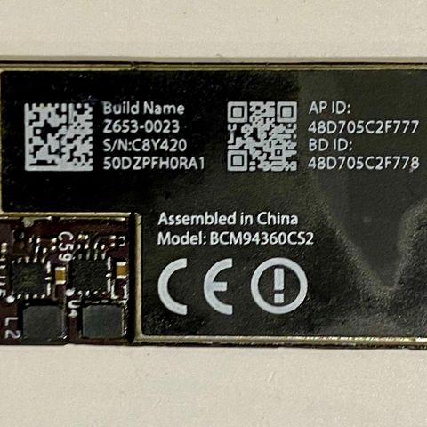 Broadcom BCM94360CS2 Wi-Fi/Bluetooth-kort