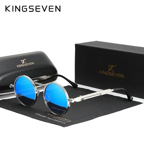 KINGSEVEN polariserte metall solbriller i Steampunk style. Flere fargemodeller!
