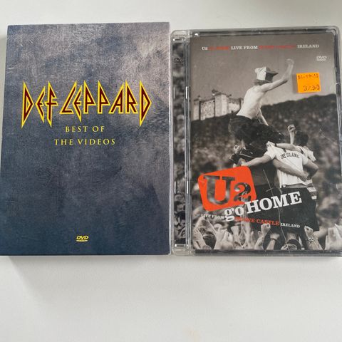 2stk musikk DVD. DEF LEPPARD og U2,  musikk DVD