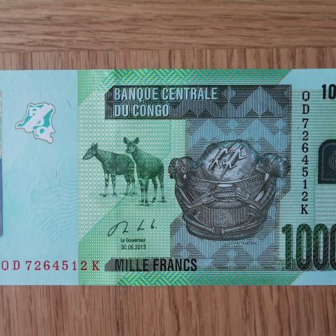 Congo 1000 franc, 2013, UNC