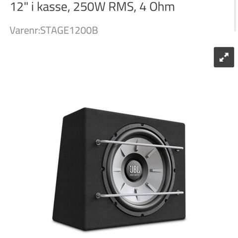 JBL 1000watt 12 tommers basskasse