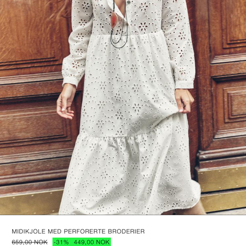 KUPP❣️ NY Zara hvit kjole str XL kun kr 249.-