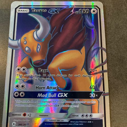 Pokemonkort Tauros GX 144/149