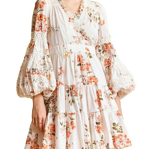 ByTimo Cotton Slubb Wrap Dress Floral