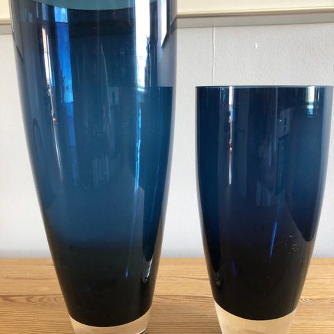 2stk blå glassvaser