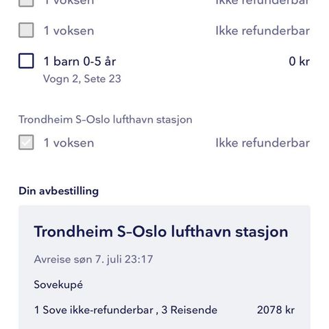 Tog Trondheim Gardermoen 7 juli