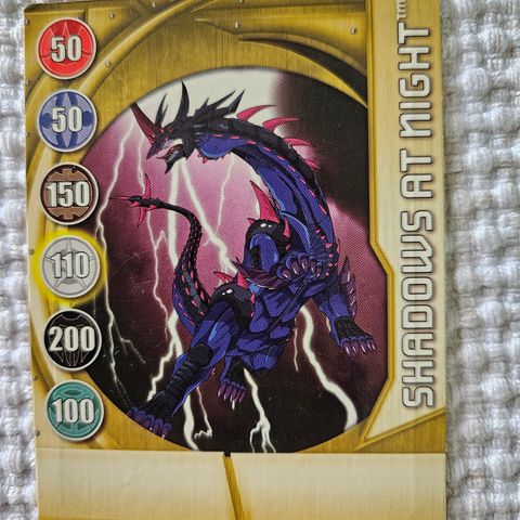 Bakugan metallkort Shadows at night