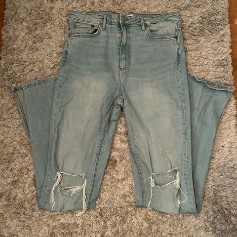 Lys Zara splitt jeans med hull