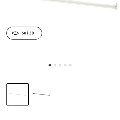 KOMPLEMENT Garderobestang, hvit, 100 cm