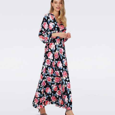KUPP! Diane von Fürstenberg-kjole (NY!) - sommerlig og silkemyk festkjole