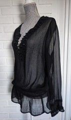 Dame topp fra Gitte Tunic, i sort.  Str. XL