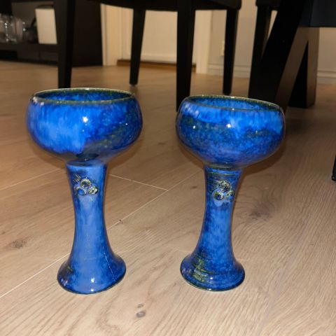 2 glass eller lysholdere