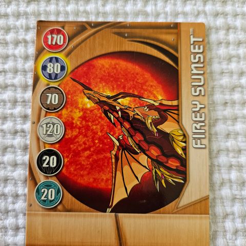 Bakugan metallkort Firey Sunset