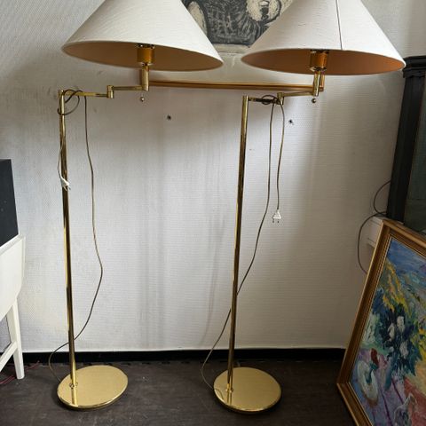 Gulvlampe i messing - 2 stk.