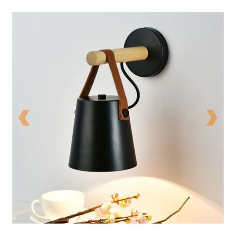 nordic wooden vegglampe 2 stk