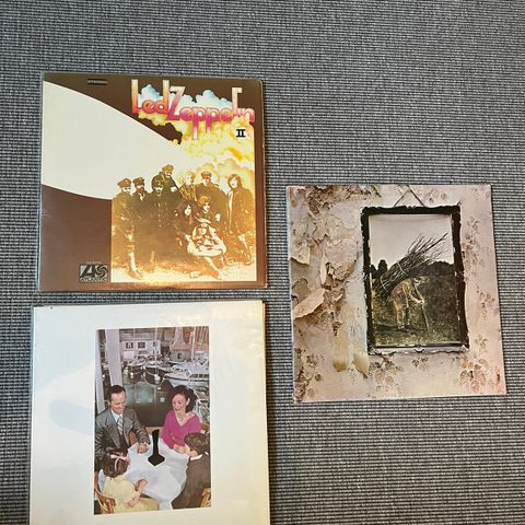 3 Led Zeppelin LP-plater selges