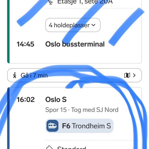 Tog Oslo-Trondheim den 5 juli kl 16:02