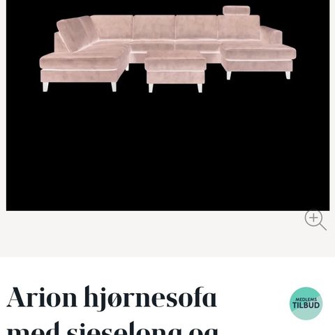 Arion hjørnesofa med sjeselong