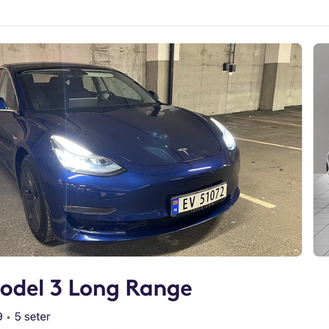 Utleie av Tesla model 3 Long Range via Getaround