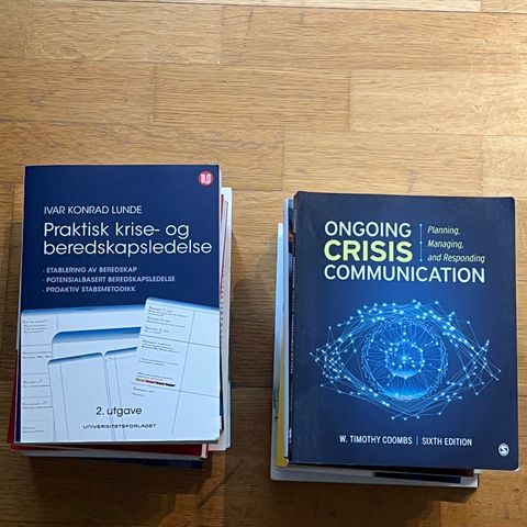 Bøker til bachelor i beredskap og krisehåndtering