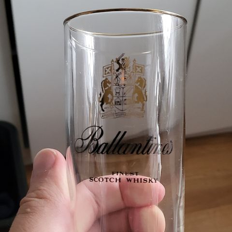 Ballantines whisky glass
