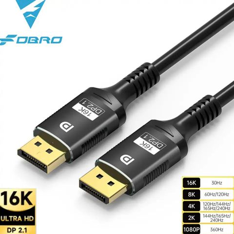 Displayport kabel 2.1 UHD 8K 60Hz 4K 120Hz 80Gbps