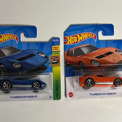 Hot Wheels - sett med 2 '71 Lamborghini Miura SV