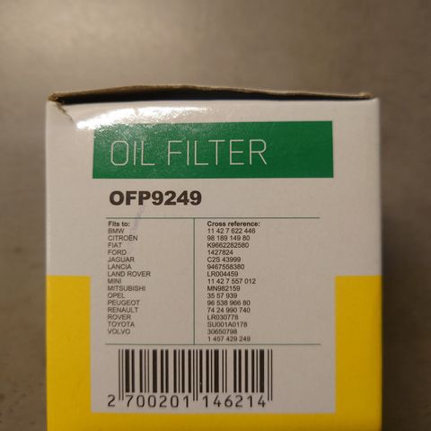 QP oljefilter  OFP 9249