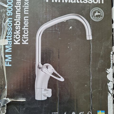 Helt ny/uåpnet Kjøkkenbatteri FM Mattsson 9000E Krom