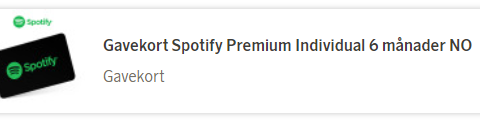 Digital gavekort Spotify Premium Individual 6 mnd.