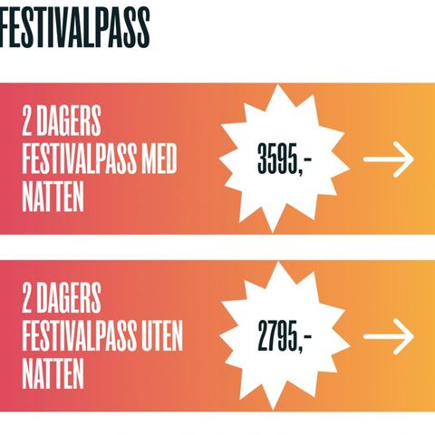 To 2-dagers festivalpass til slottsfjell med natten!