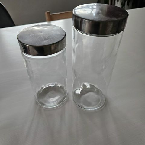 2 x Glasskrukke med lokk