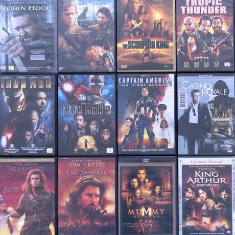 DVD Filmer + Blu-Ray | Filmer og serier | Alfabetisert liste + bilder