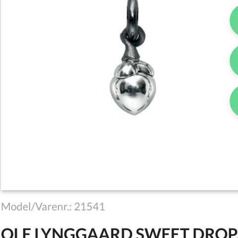 Ole Lynggaard sweet drops sølv. RESERVERT!!