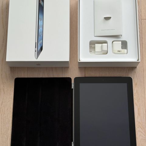iPad 3. generasjon A1430 (2012) Wi-Fi 4G 64GB, komplett m/deksel, lader og eske