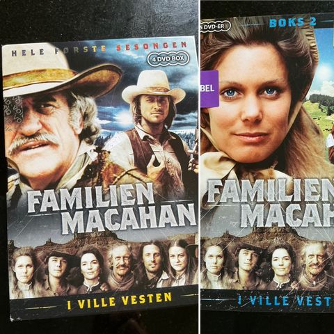 FAMILIEN MACAHAN - 2 DVD-BOXER - SESONG 1 OG 2/pris 300 kr for begge