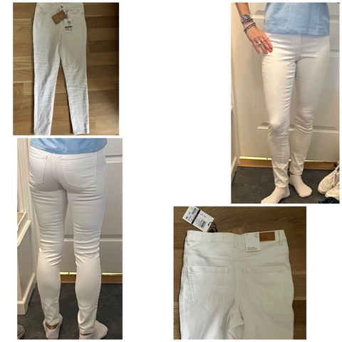 NYE! Vero Moda Sophia myke skinny hvite bukser/jeans str. M (som S/36) ny:450kr