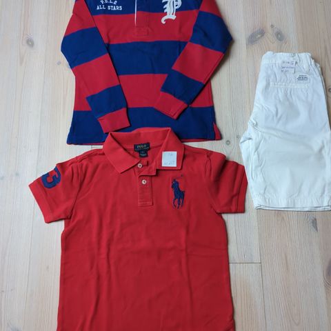 Str. 7-8 år - Polo Ralph Laruen  rugbygenser, pique og Gant shorts