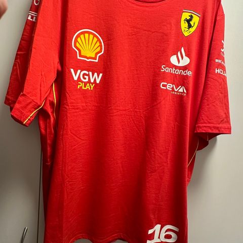 Scuderia Ferrari F1 2024 T-skjorte Charles Leclerc 2024 2XL