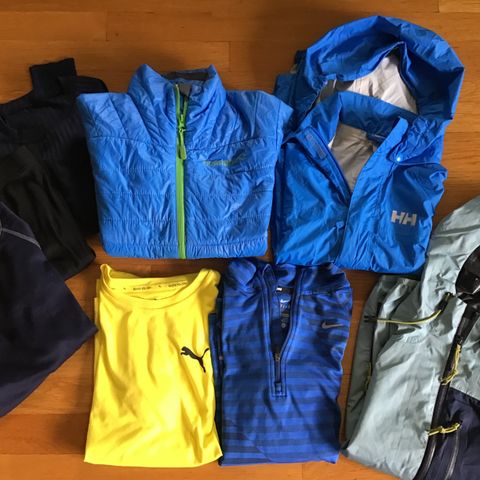 Helly Hansen Regnjakke, vindjakke, Norrøna primaloft, Nike, superundertøy