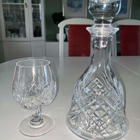 Krystall conjakk glass 12 stk. m/ karaffel.