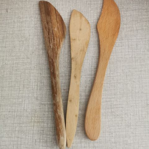 3 x Smørkniver i Tre Kniv til Smør Retro Vintage Design Norsk Svensk