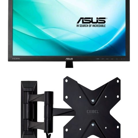 ASUS VS247HR Skjerm selges billig! m/veggfeste